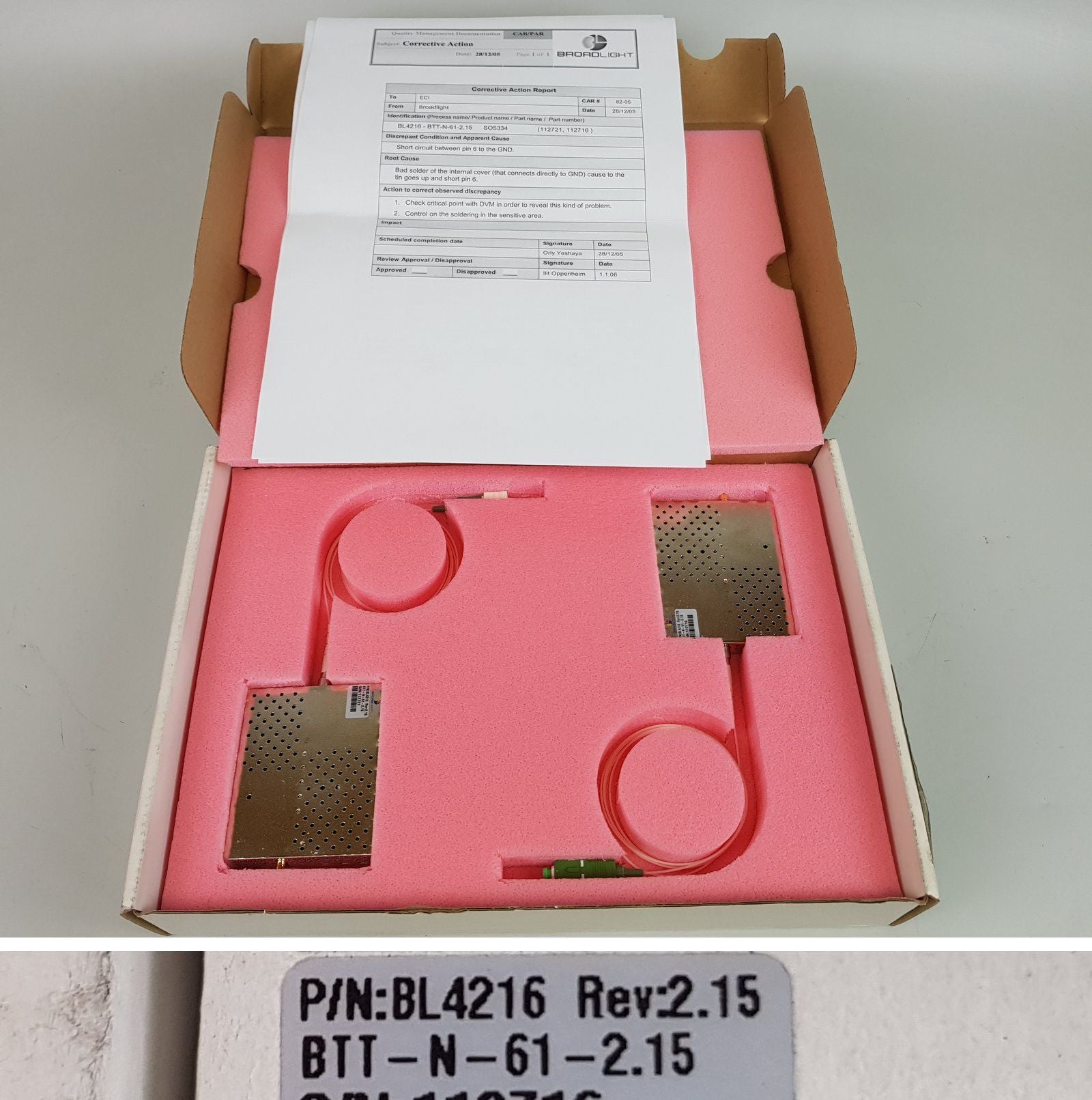 .PP6255 2 Stück Transceiver Broadlight BL4216 BTT-N-61-2.15 AS212423