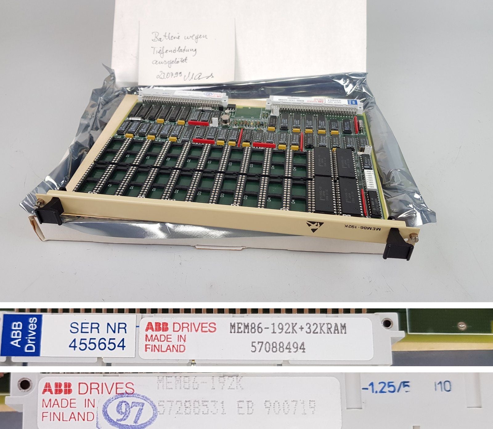 PP6452 ABB MEM86-192K 32KRAM 57088494 57288531