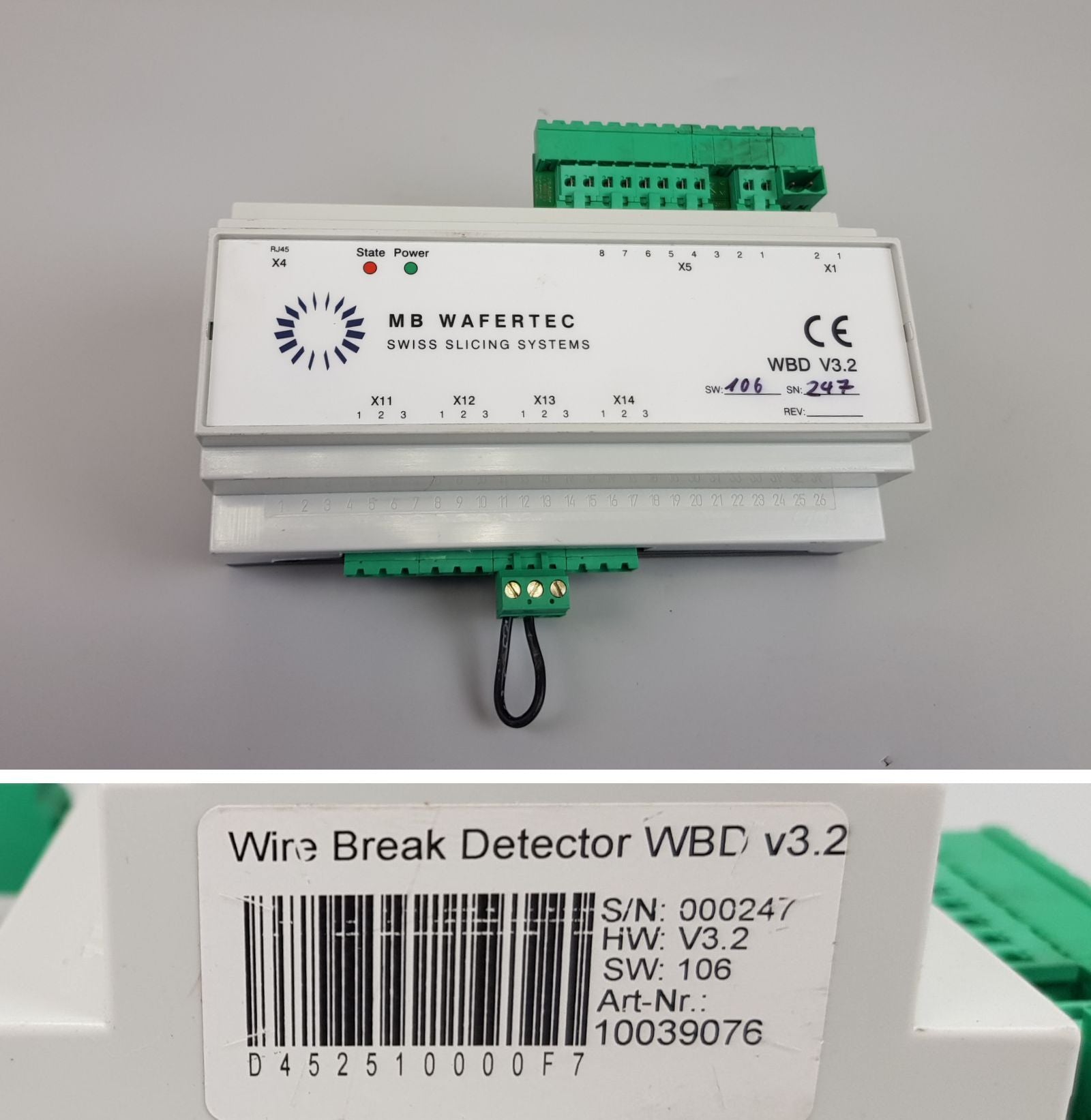 PP7204 Wire Break Detector MB Wafertec WBD V3.2