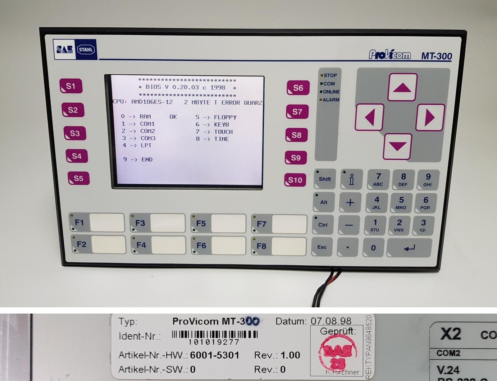 PP7420 Bedienpanel Stahl SAE Provicom MT-300-C-T