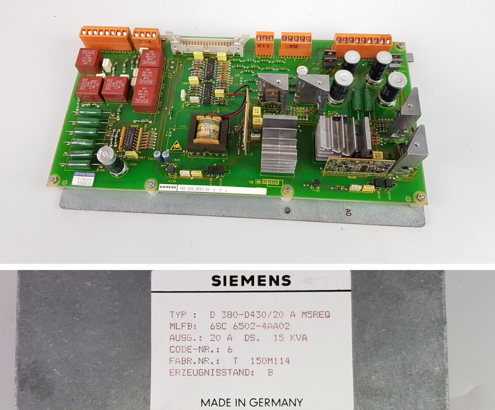 PP7437 Siemens 6SC6502-4AA02 D380-D430/20 462 503.9003