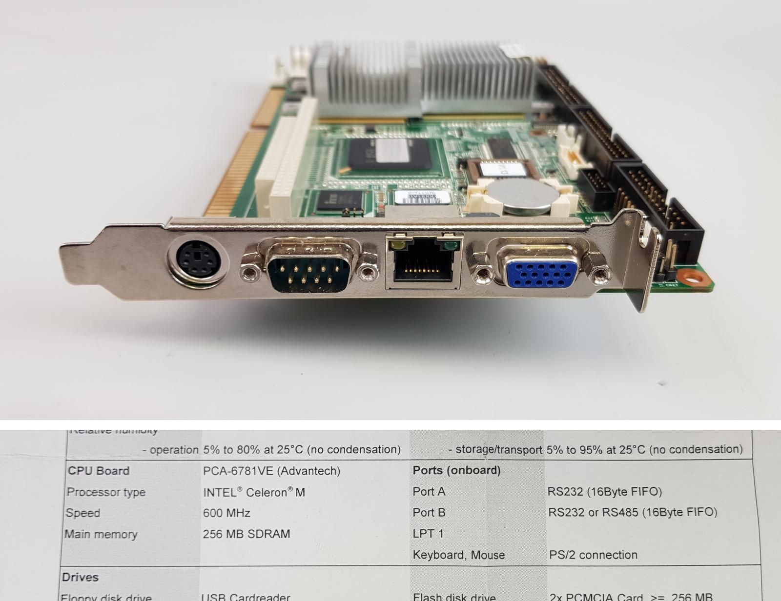 PP7657 CPU board EAE Advantech PCA 6781 VE Rev A1