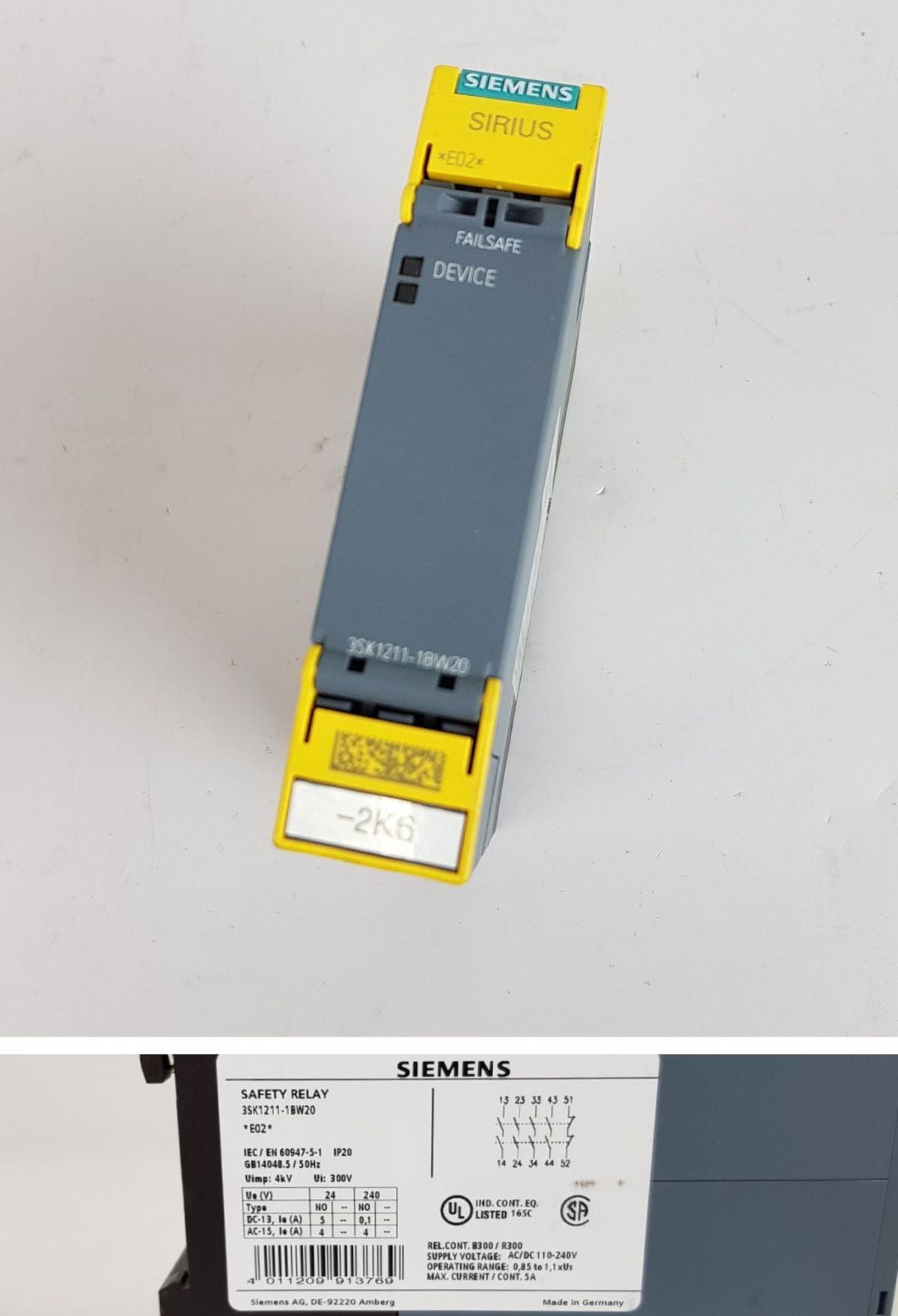 PP8212 Safty Relay Sicherheitsrelais Siemens 3SK1211-1BW20