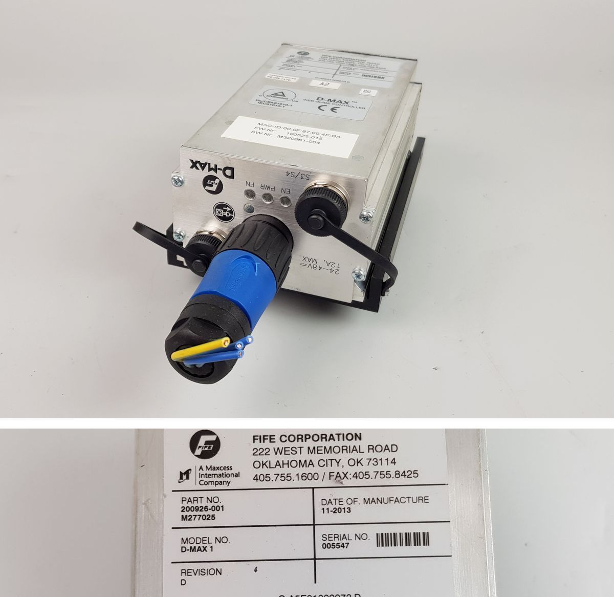 PP8527 Web Guide Controller Fife Corporation D-Max 1 200926-001