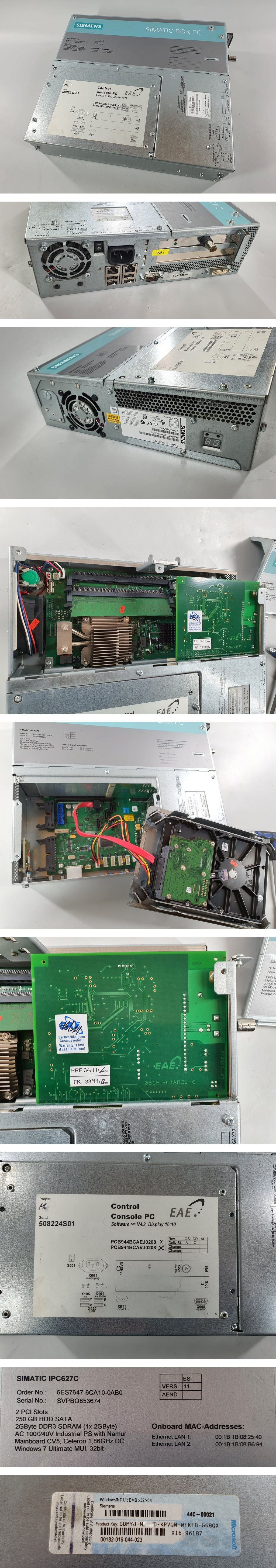 PQ2411 Industrie PC EAE PCB944BCAE Siemens 6ES7647-6CA10-0AB0 IPC627C Arcnet_2