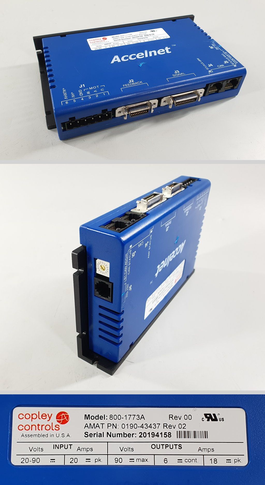 PQ2735 Servoregler Copley Controls Accelnet 800-1773A 6A Amat 0190-43437_2