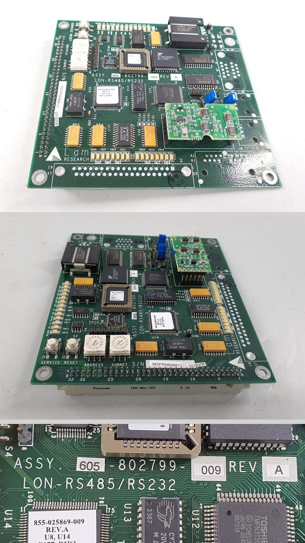 PQ3032 LON RS485/RS232 board Lam Research 605-802799-009 Rev A_2