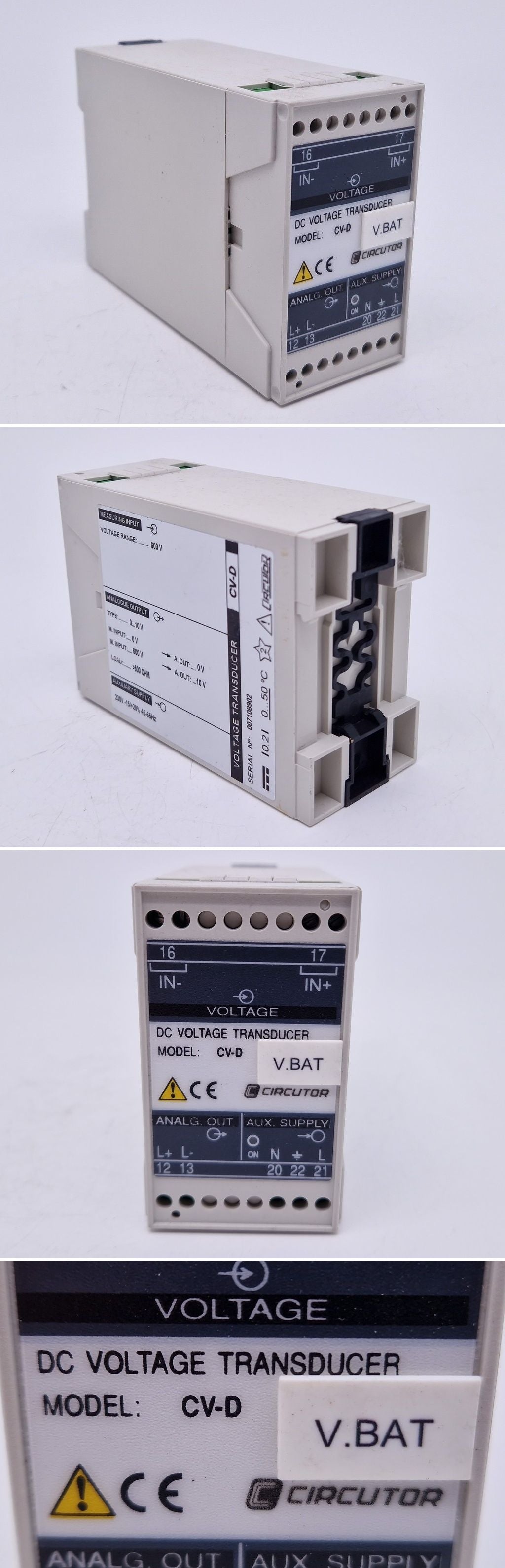PQ3518 Spannungswandler DC Voltage Transducer Circutor CV-D 0-600V DC 0-10V_2