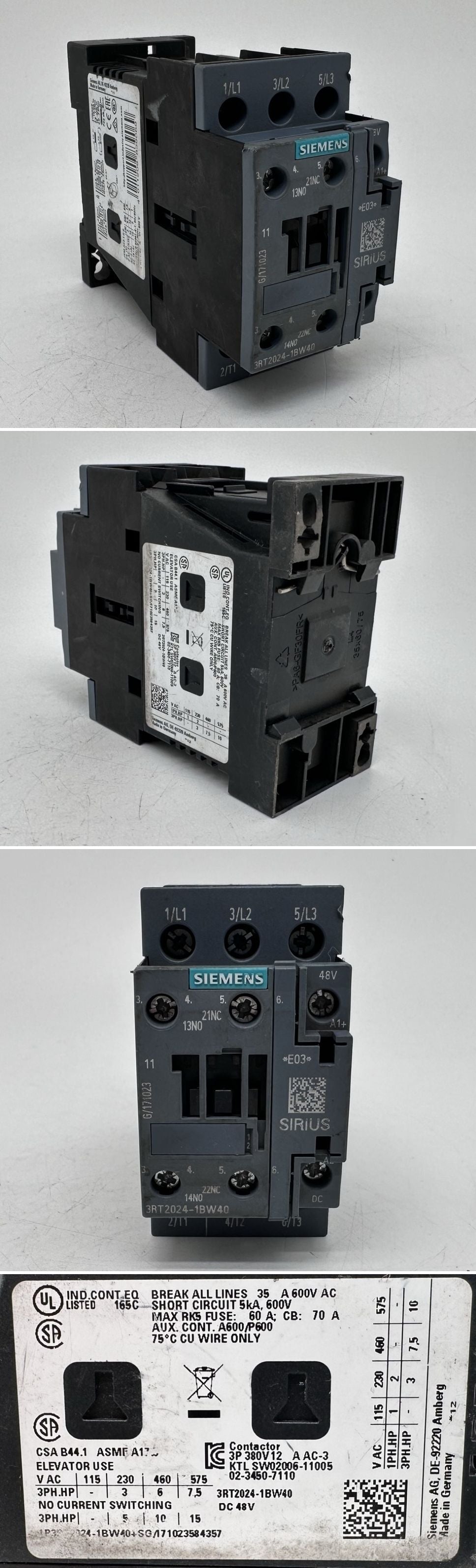 PQ3577 Schütz Siemens Sirius 3RT2024-1BW40_2