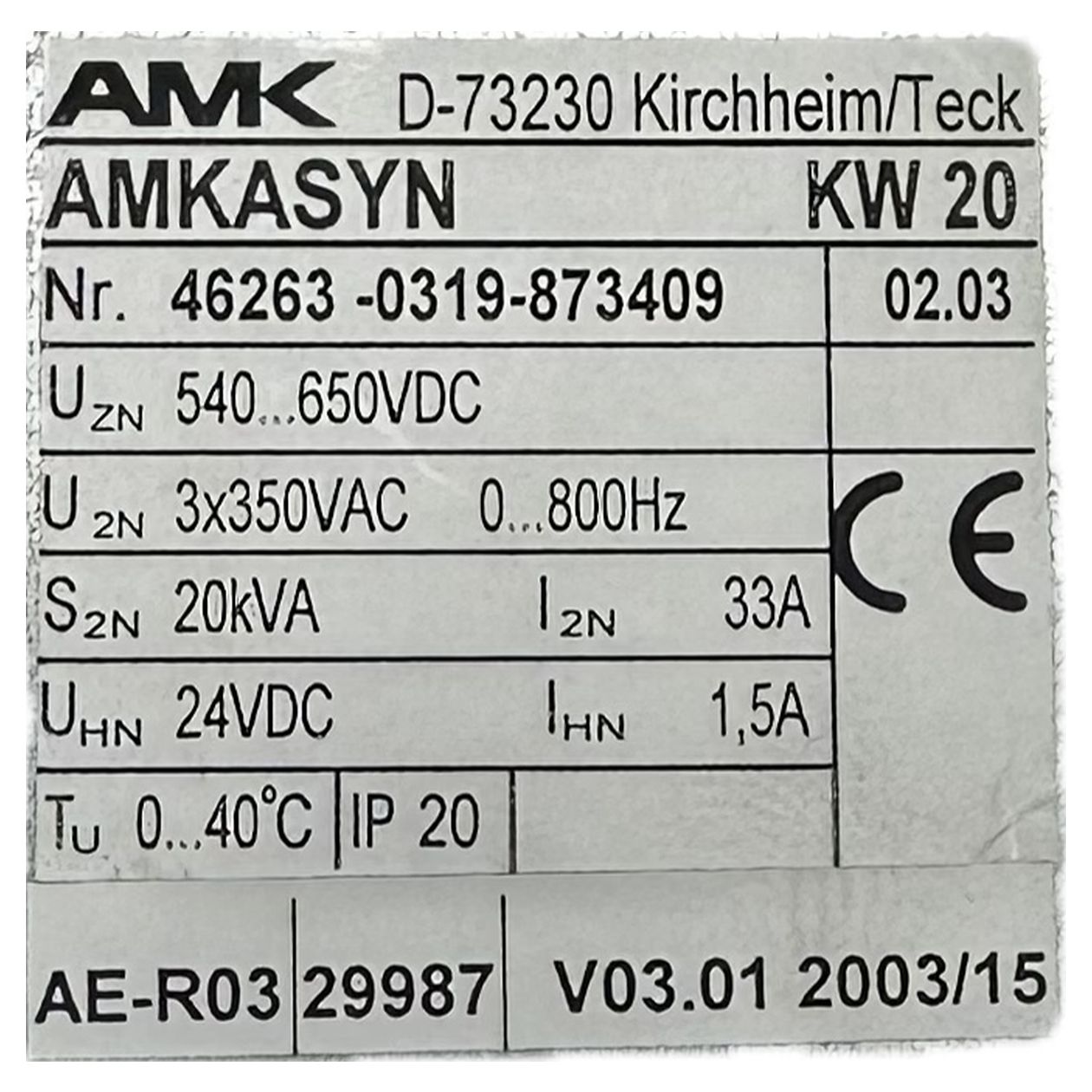 PQ4655 Servoregler AMK KW20 KW-R03_5