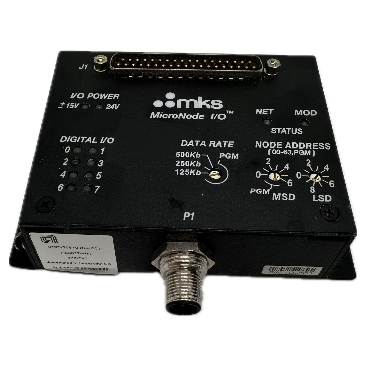 PQ5049 MicroNode I/O MKS 0190-25870 AS00124-04 Rev.001