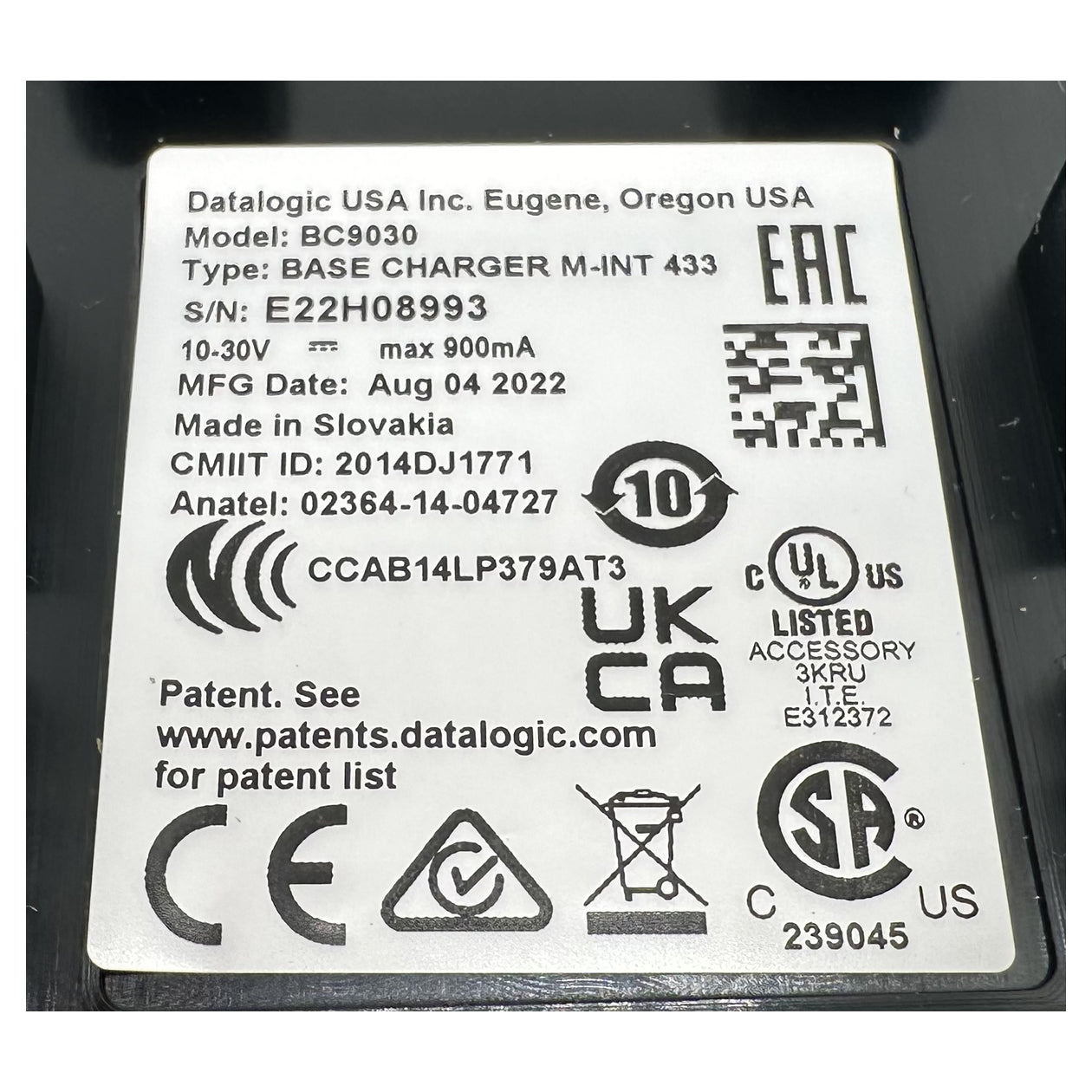 PQ5314 Base-Charger Datalogic M-INT 433 BC9030 OVP_6