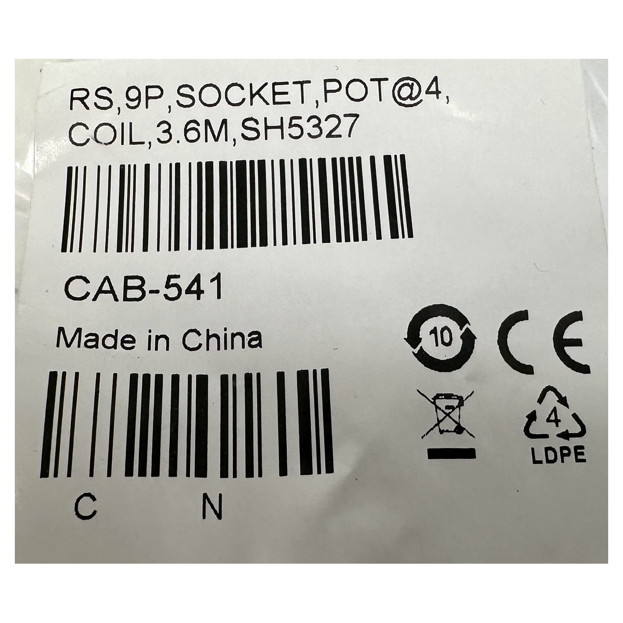 PQ5315 Posten 10 Stück Anschlussleitung Datalogic CAB-541 RS /9-POL._5
