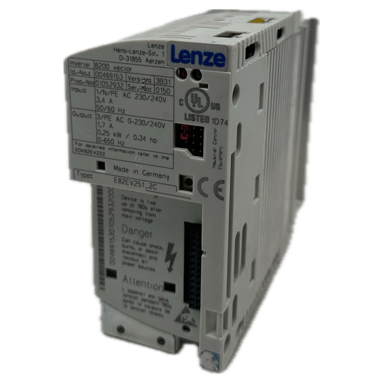 RJ201 Inverter Lenze E82EV251_2C 8200 vector ohne Fronteinschub