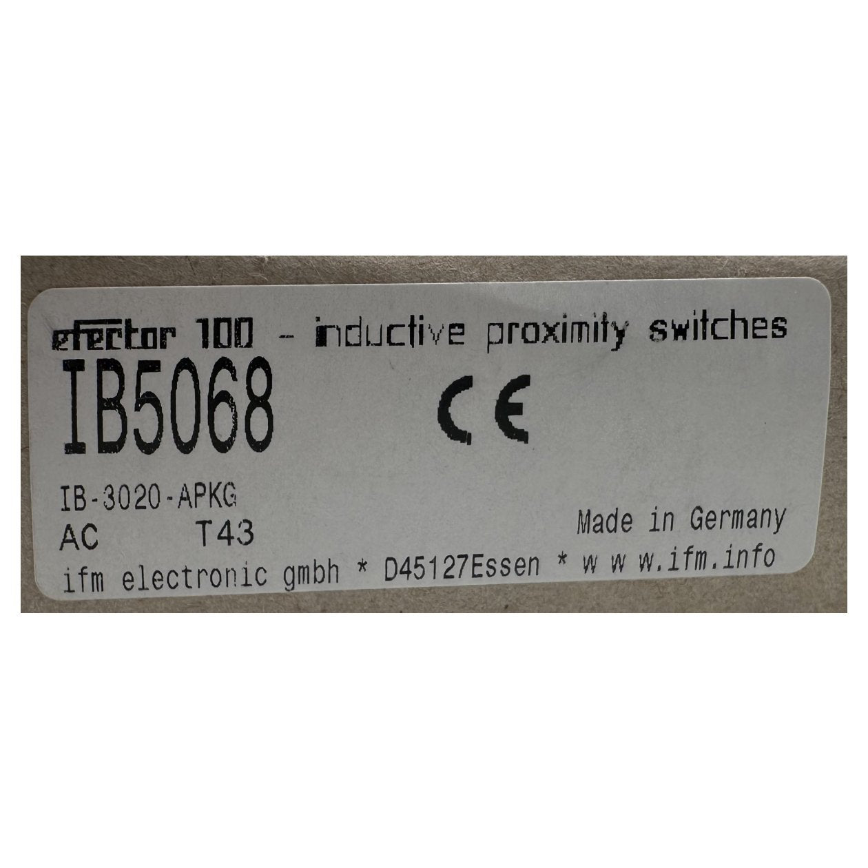 RJ256 Inductive Proximity Switch IFM IB5068 IB-3020-APKG_6