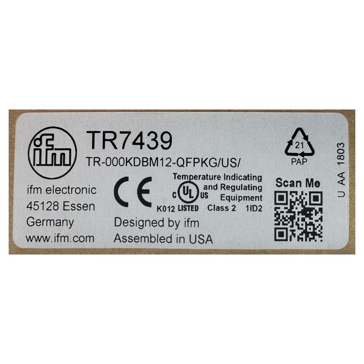 RJ279 Temperatursensor Ifm TR7439 TR-000KDBM12-QFPKG/US/_5