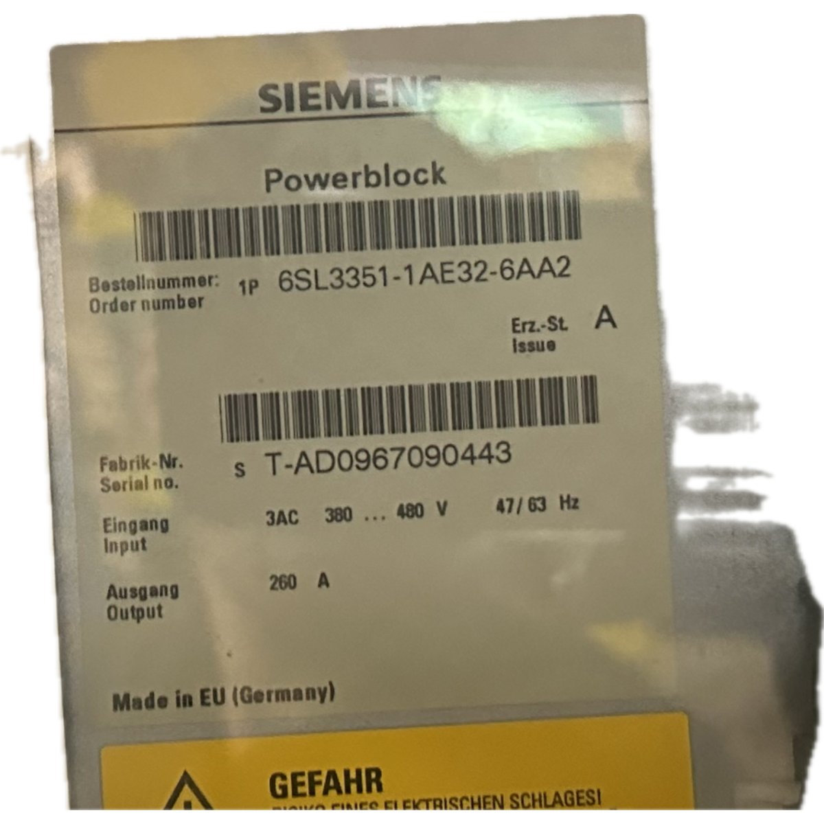 Siemens 6SL3710-1GE32-6AA3-5